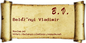 Belányi Vladimir névjegykártya